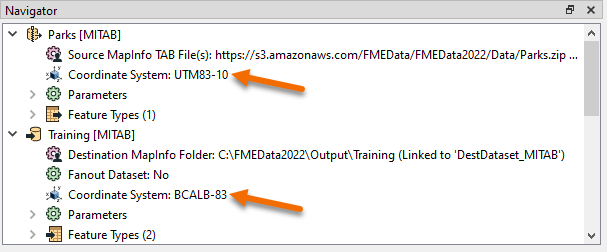 Viewing set coordinate systems